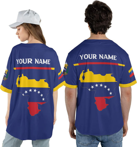 Personalized Name Venezuela Baseball Jersey Shirt, Venezuela Jersey for Men and Women Baseball Jersey Shirt Unisex S-5XL