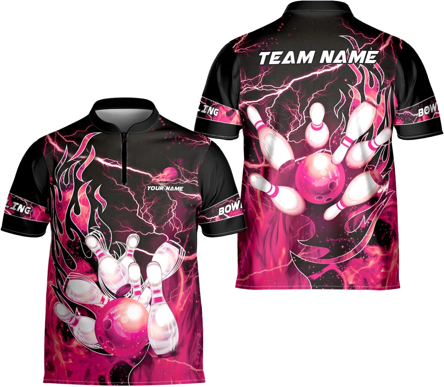 Artparel Personalized Name Bowling Jersey 3D, Custom Bowling Shirts for Team, Bowling Shirt Unisex for Men & Women
