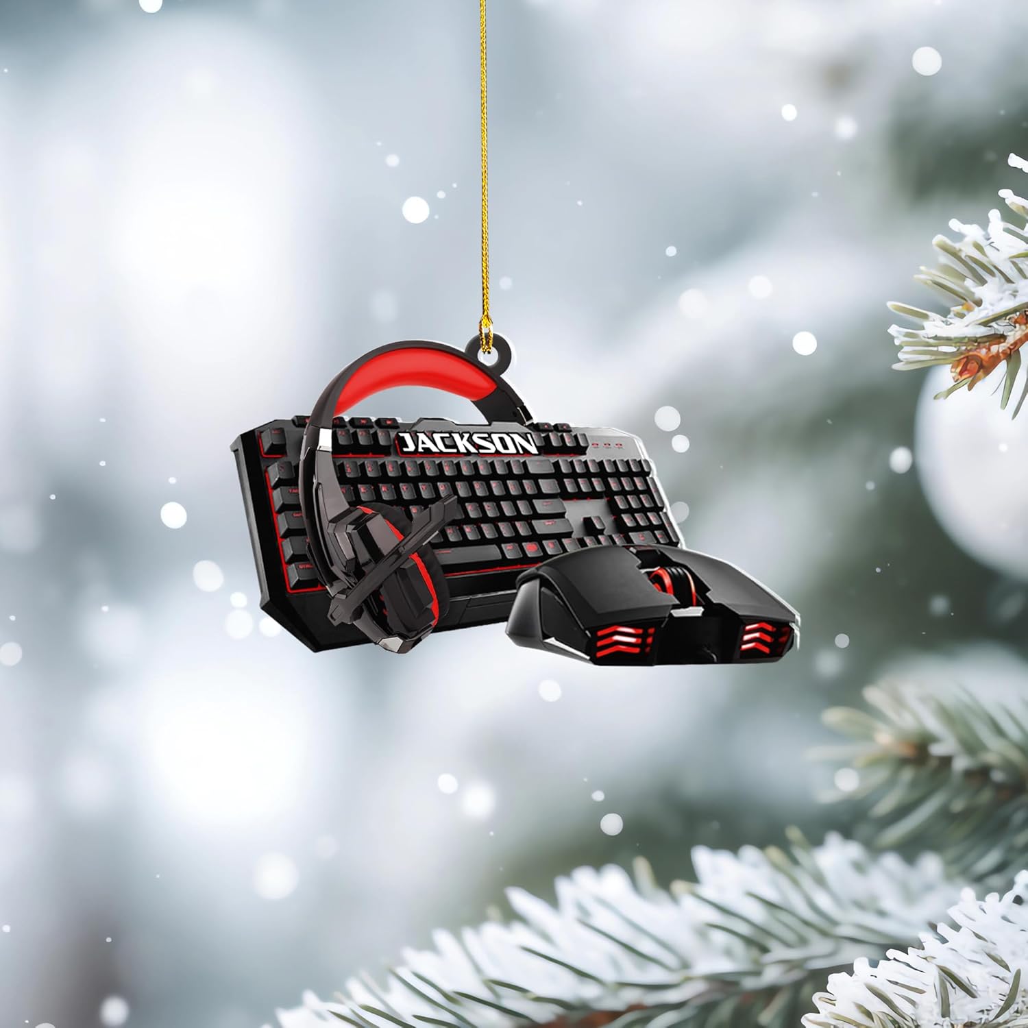 Personalized Computer Ornament, Pc Computer Christmas Ornament Gaming Ornaments Gaming Chair Ornament Headphone Ornament Computer Monitor Ornaments Gaming Computer Ornaments Xmas Gifts Boy Girl (PC7)