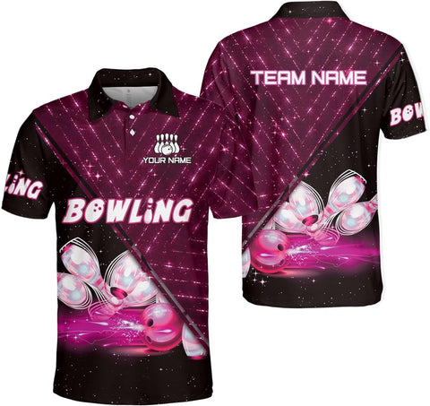 Custom 3D Bowling Polo Shirts for Men and Women Personalized Team Name Gift Unisex Customized Bowling Short Sleeve Polo Shirt