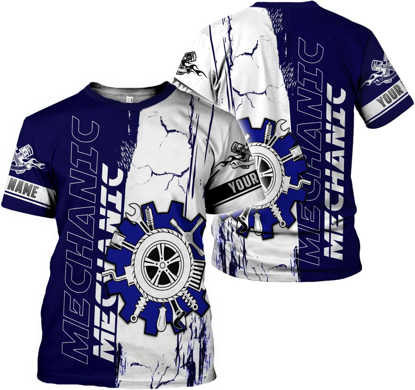 AOVL Personalized Mechanic Shirt 3D Mechanic Shirts Tool Box Mechanic for Men Women Mechanic Garage T-Shirt Mechanics S-5XL
