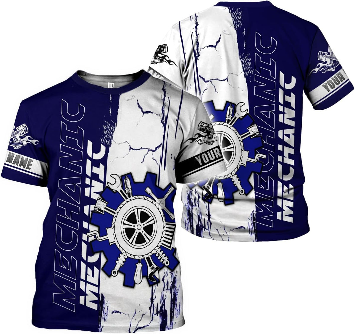 AOVL Personalized Mechanic Shirt 3D Mechanic Shirts Tool Box Mechanic for Men Women Mechanic Garage T-Shirt Mechanics S-5XL