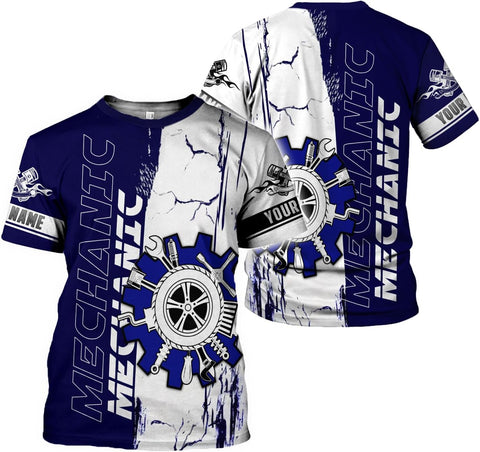 AOVL Personalized Mechanic Shirt 3D Mechanic Shirts Tool Box Mechanic for Men Women Mechanic Garage T-Shirt Mechanics S-5XL
