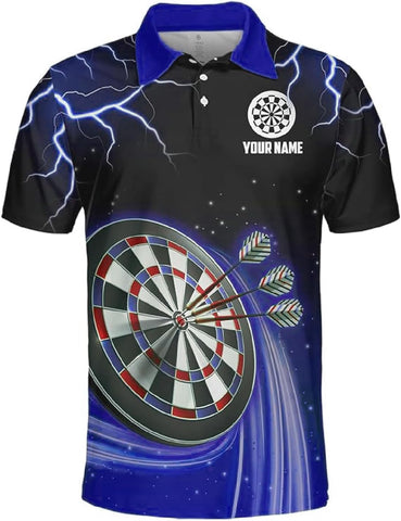 Riveprints Personalized Name Dart 3D Polo Shirt, Dart Shirts, Mens Dart Shirts, Funny Dart Tshirts, Dart Team Shirts Gifts