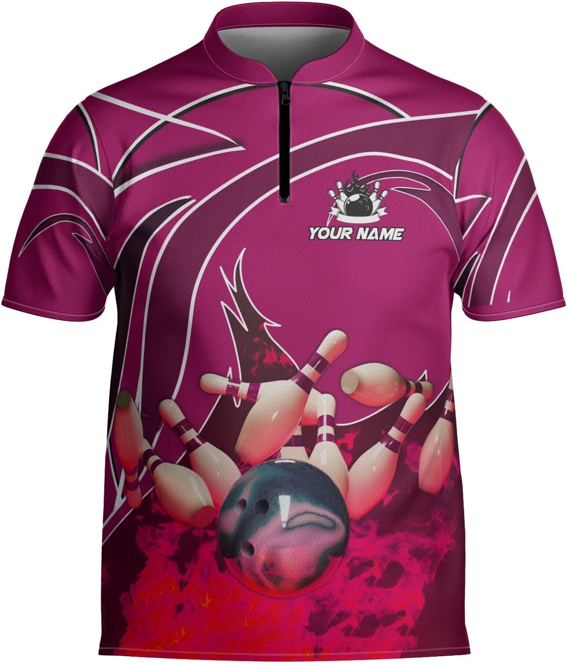 Pretyprints Personalized Name Bowling Baseball Jersey, Bowling Shirts for Men, Bowling Jerseys for Team, Bowling Shirts