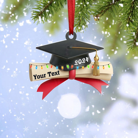 AOVL Graduation Ornament, Graduation Ornaments Class of 2023, Graduation Cap and Scroll Xmas Gift, Graduation Christmas Xmas Tree Ornaments, Gifts for Graduate, School Ornaments (HGRA5)