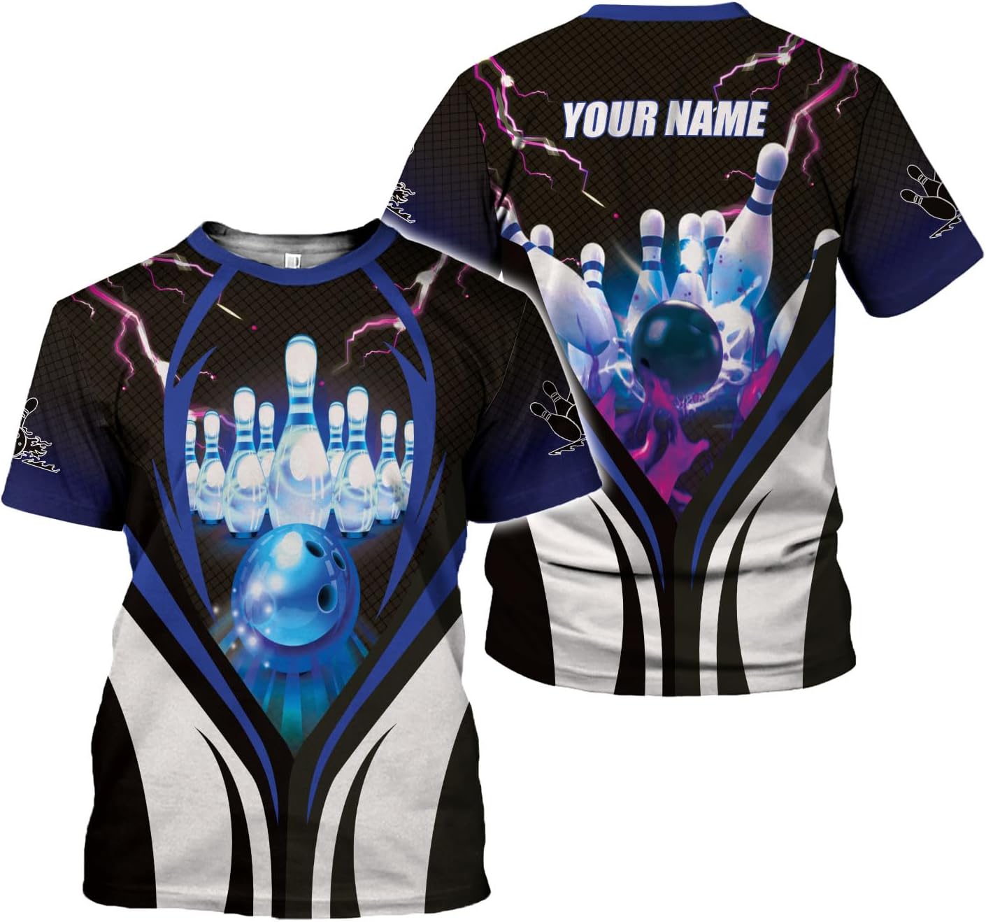 Rivelus Personalized Name Bowling Shirts for Men and Women 3D, Bowling Shirts for Team Bowling, Bowling Shirts Gift