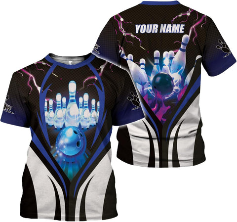 Rivelus Personalized Name Bowling Shirts for Men and Women 3D, Bowling Shirts for Team Bowling, Bowling Shirts Gift