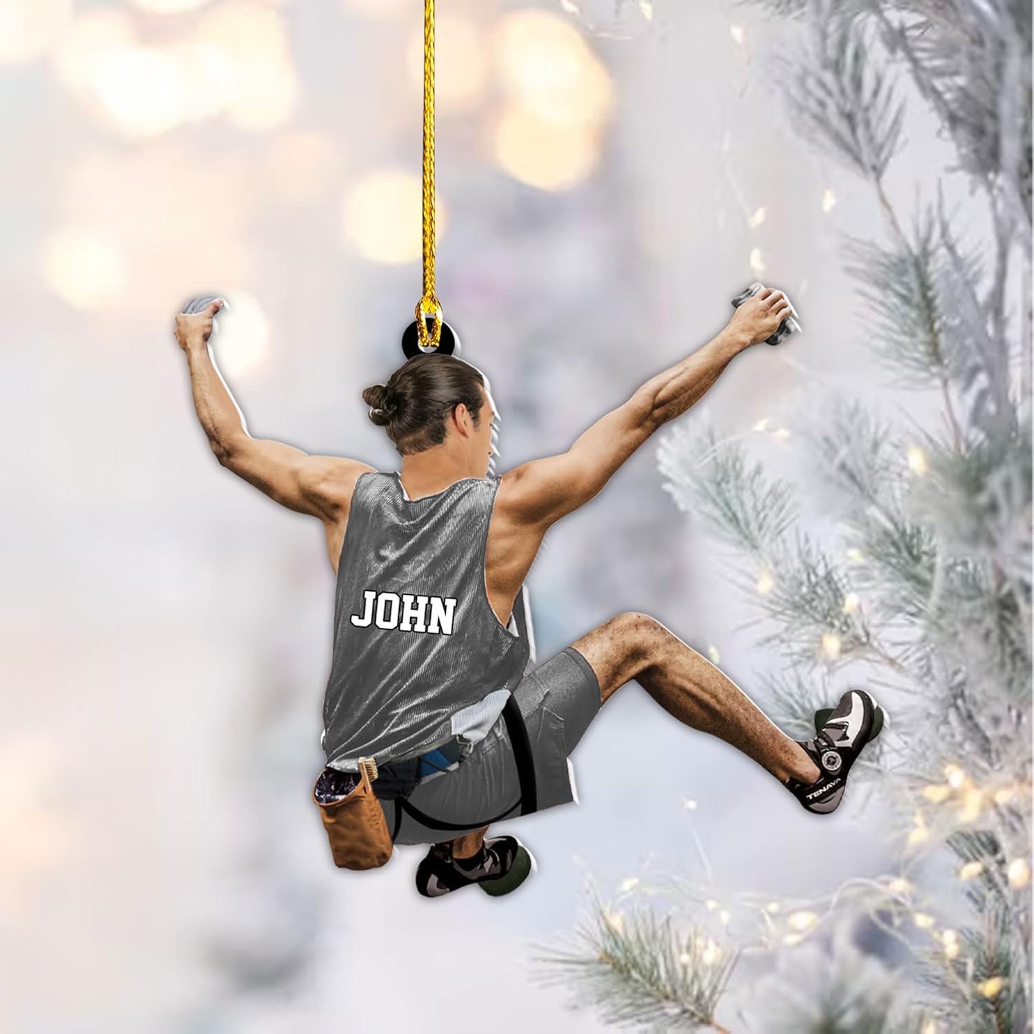Artparel Personalized Rock Climbing Ornaments Rock Climbing Christmas Ornament Rock Climber Ornaments Climber Lover Mountaineer Ornament Gift for Men Women Gift for Climber (Climbing 6)