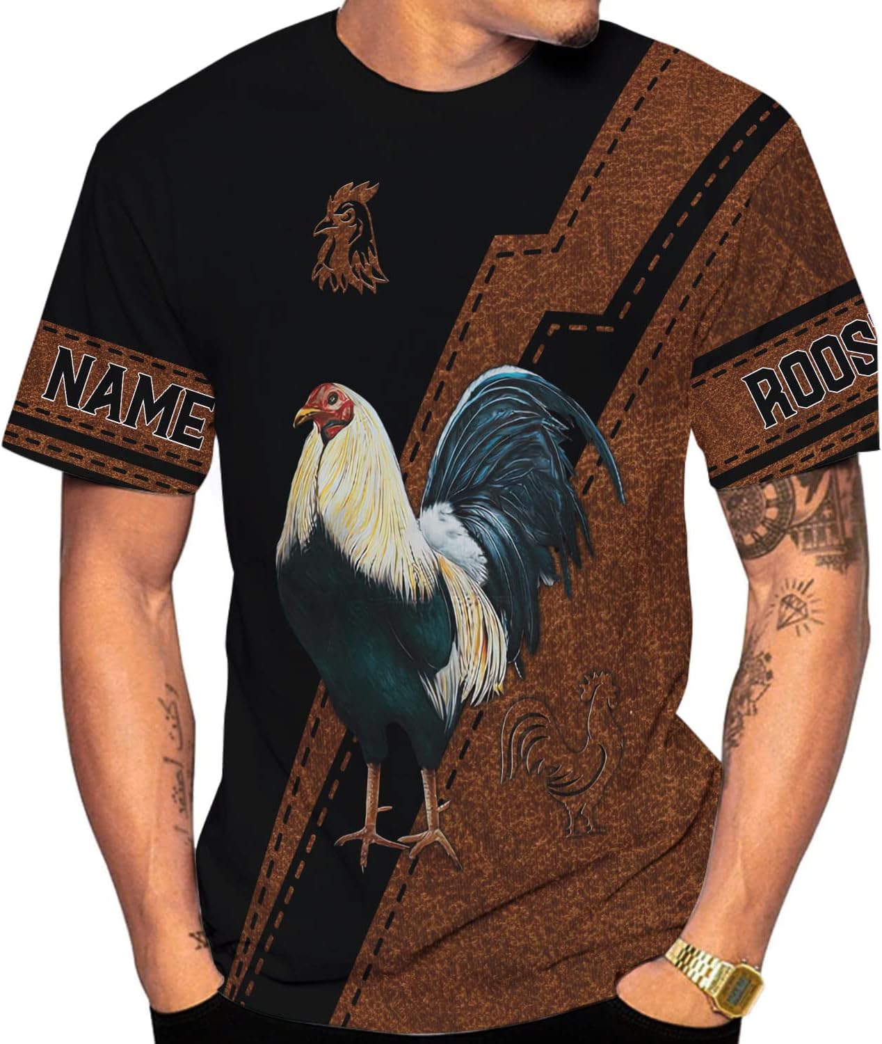 Mostefy Personalized Name Rooster Shirt 3D, Rooster Shirts for Men, Chicken Tshirts Shirts for Women, Funny Chicken Shirts