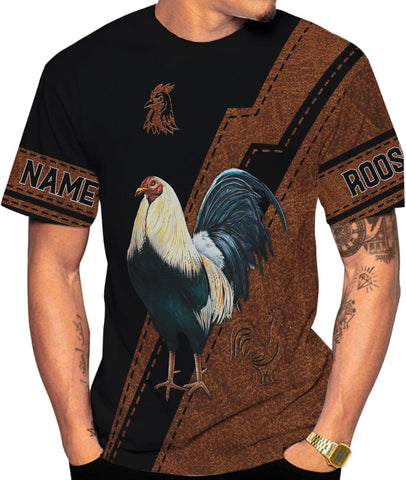 Mostefy Personalized Name Rooster Shirt 3D, Rooster Shirts for Men, Chicken Tshirts Shirts for Women, Funny Chicken Shirts