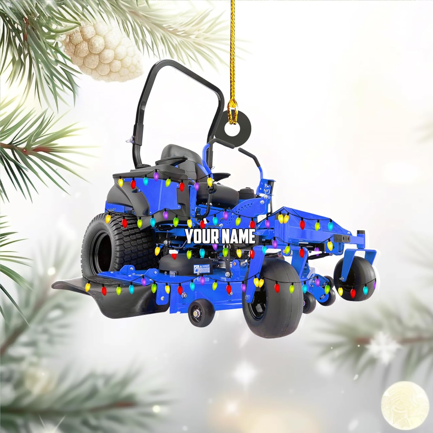 Artparel Custom Lawn Mowers Christmas Ornaments 2024 Custom Lawn Mowers Ornaments Farmhouse Lawn Mowers Driver Gifts Riding Mowers with Xmas Light Acrylic Ornament 2024 (LM6)