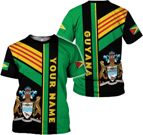 MoonArt Personalized Guyana Shirts - Guyanese Coat of Arms Flag 3D