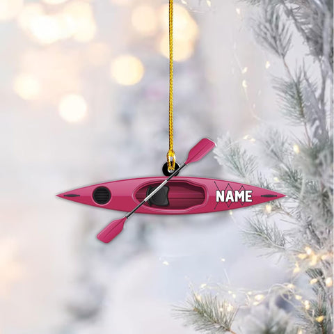 AOVL Personalized Kayak Ornament Lake Kayaking Board Ornament Kayak Gift for Christmas Tree Kayaking Christmas Ornament Kayaking Gifts Ornaments (Kayak 4)