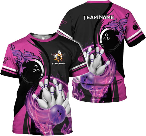 Rivelus Personalized Name Bowling Shirts for Men and Women 3D, Bowling Shirts for Team Bowling, Bowling Shirts Gift