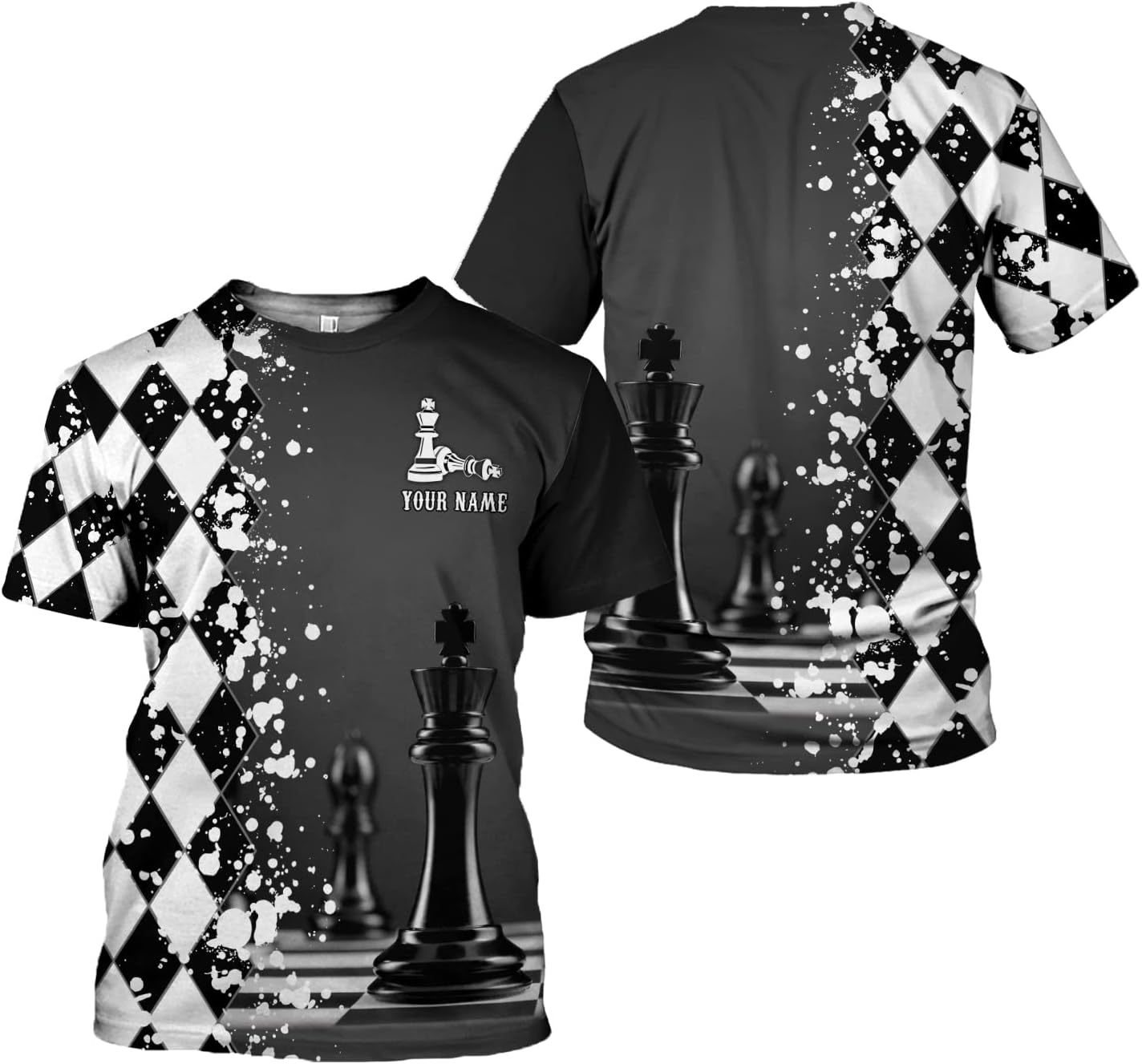 Personalized Name Chess 3D Full Color Shirt, Custom Name Chess 3D Shirt for Men, Women, Chess Lover, USA Chess Shirt