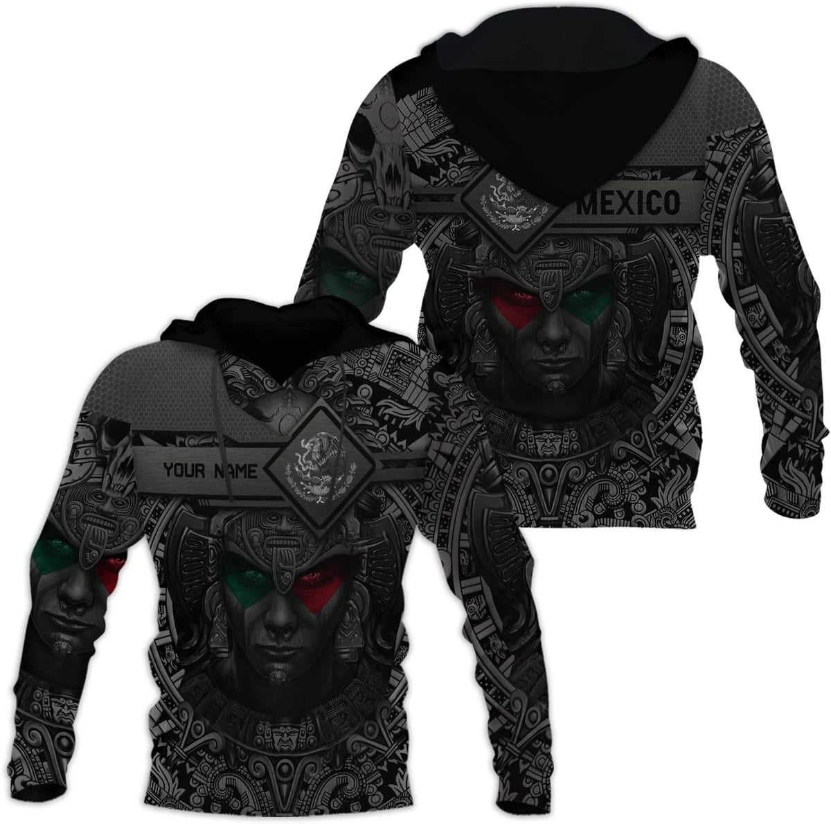 Mostprints Personalized Name Mexican Hoodie 3D, Mexican Hoodies for Men, Unisex Mexico Hoodie, Mexico Hoodies for Men