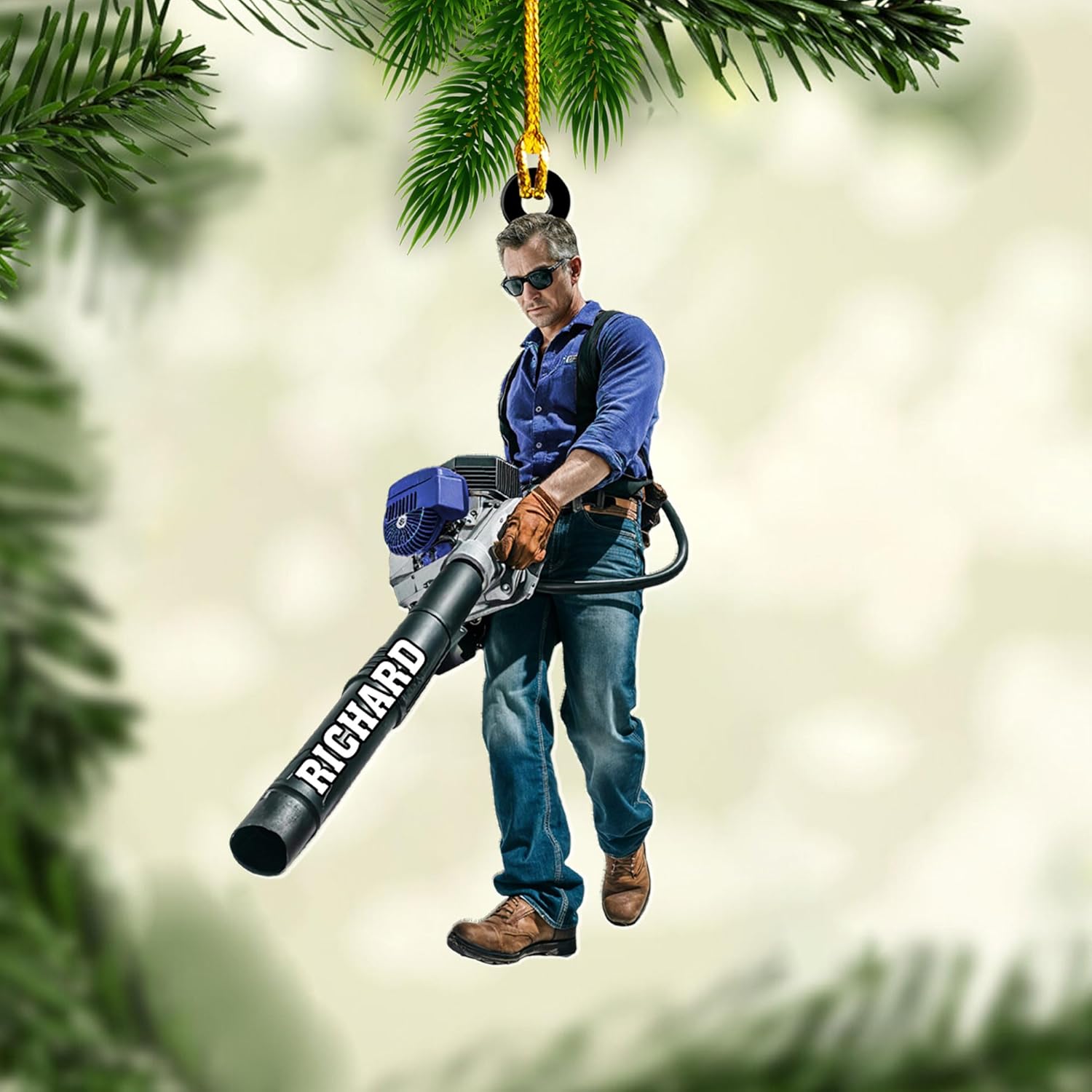 Personalized Leaf Blower Ornament Leaf Blower Christmas Ornament, Leaf Blowers Ornament Christmas, Leaf Blowers Ornament for Christmas Tree Decor Hanging Leaf Blowers Gift Xmas (1, LB2)