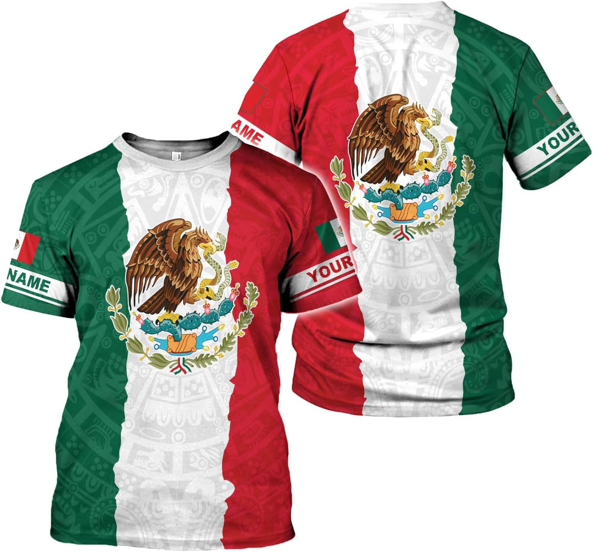 Royal Fight Personalized Mexico Shirts, Mexican Shirts for Men, Customized Mexico T-Shirt for Men, Mexico Eagle Flag Shirt