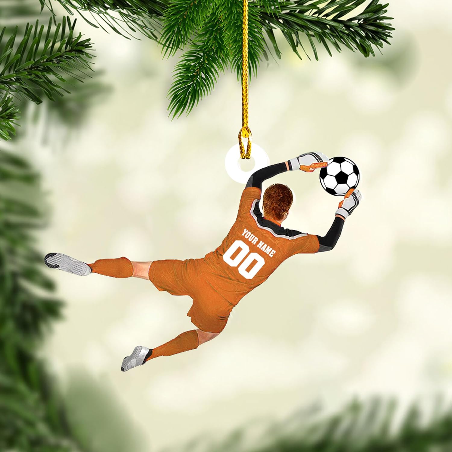 AOVL Personalized Soccer Player Ornament Soccer Christmas Xmas Ornament Soccer Christmas Xmas Ornament Gift for Soccer Players Soccer Lovers Soccer Players for Men Women (Soccer 6)