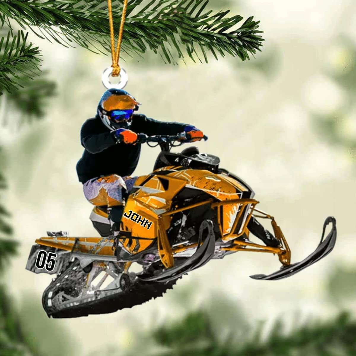 Artparel Personalized Snowmobile Ornament, Snowmobile Racing Lover Christmas Ornament, Christmas Ornament for Winter Sport Lovers, Christmas Ornament Tree, Snowride Sports