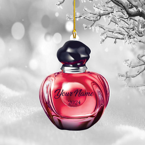Mostefy Personalized Perfume Bottle Ornament 2024, Perfume Bottle Christmas Ornament, Perfume Ornament Gift, Perfume Ornament Decor, Perfume Lovers Pine Hanging Decor (Style 2)
