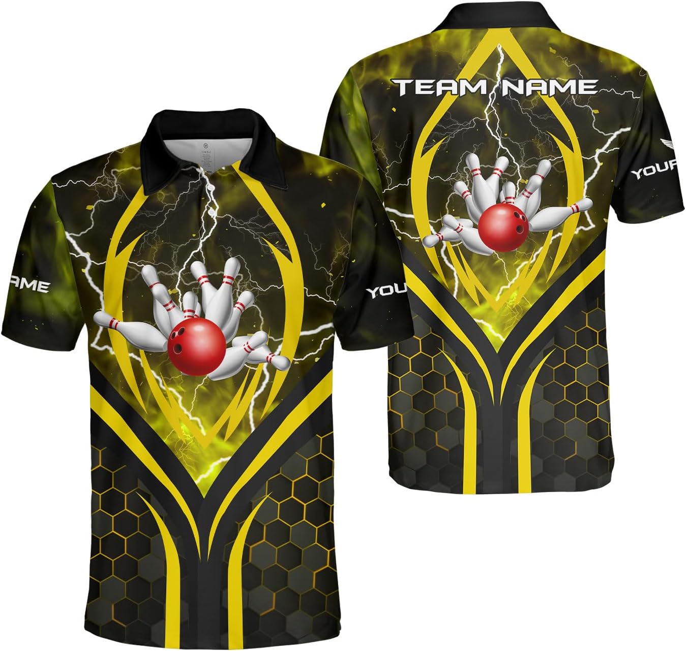 Ligthuy Personalized Name Bowling Polo Shirts 3D for Men and Women, Bowling Shirt, Bowling Team