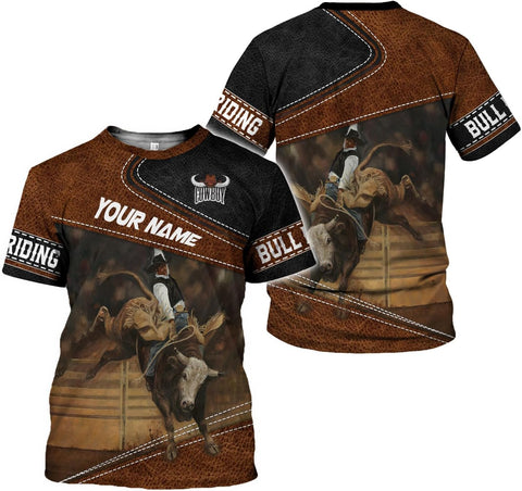 Mostprints Personalized Name Bull Riding Shirt 3D, Rodeo Shirts Bull Biding Shirts for Men and Women, Bull Rider Shirt Gift