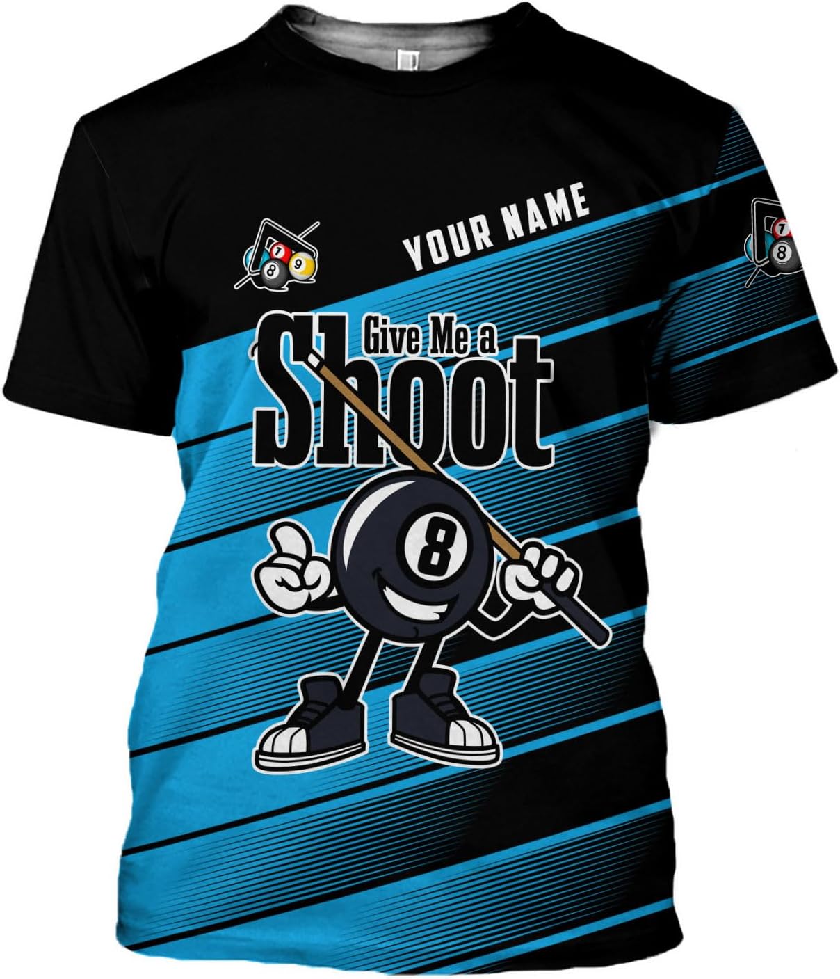 Parvii Personalized Billiards Shirt for Men, 8 Ball Pool Shirt, Billiards Gift