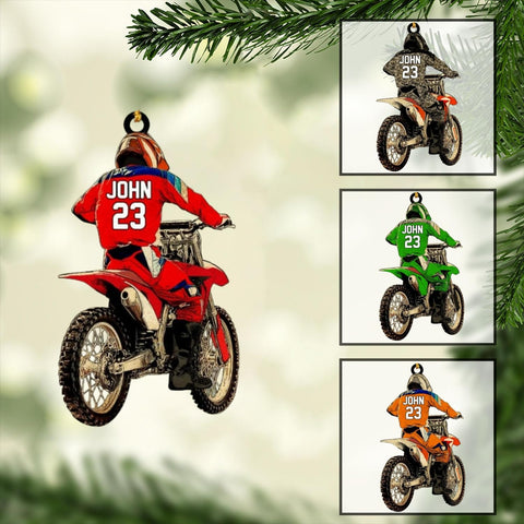 Artparel Custom Dirt Bike Acrylic Ornament, Dirt Bike Christmas Ornament 2024, Dirt Bike Player Ornament, Dirt Bike Tree Decor, Dirt Bike 2024, Gifts for Dirt Bike Lovers, Players (DB10)