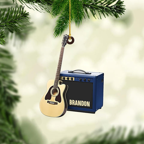 Personalized Guitar Ornament, Electric Guitar Ornament, Guitar Christmas Ornaments 2024, Acoustic Guitar Christmas Ornament, Guitar Christmas Ornaments Guitarist Gift Musical Instruments Xmas (G10)