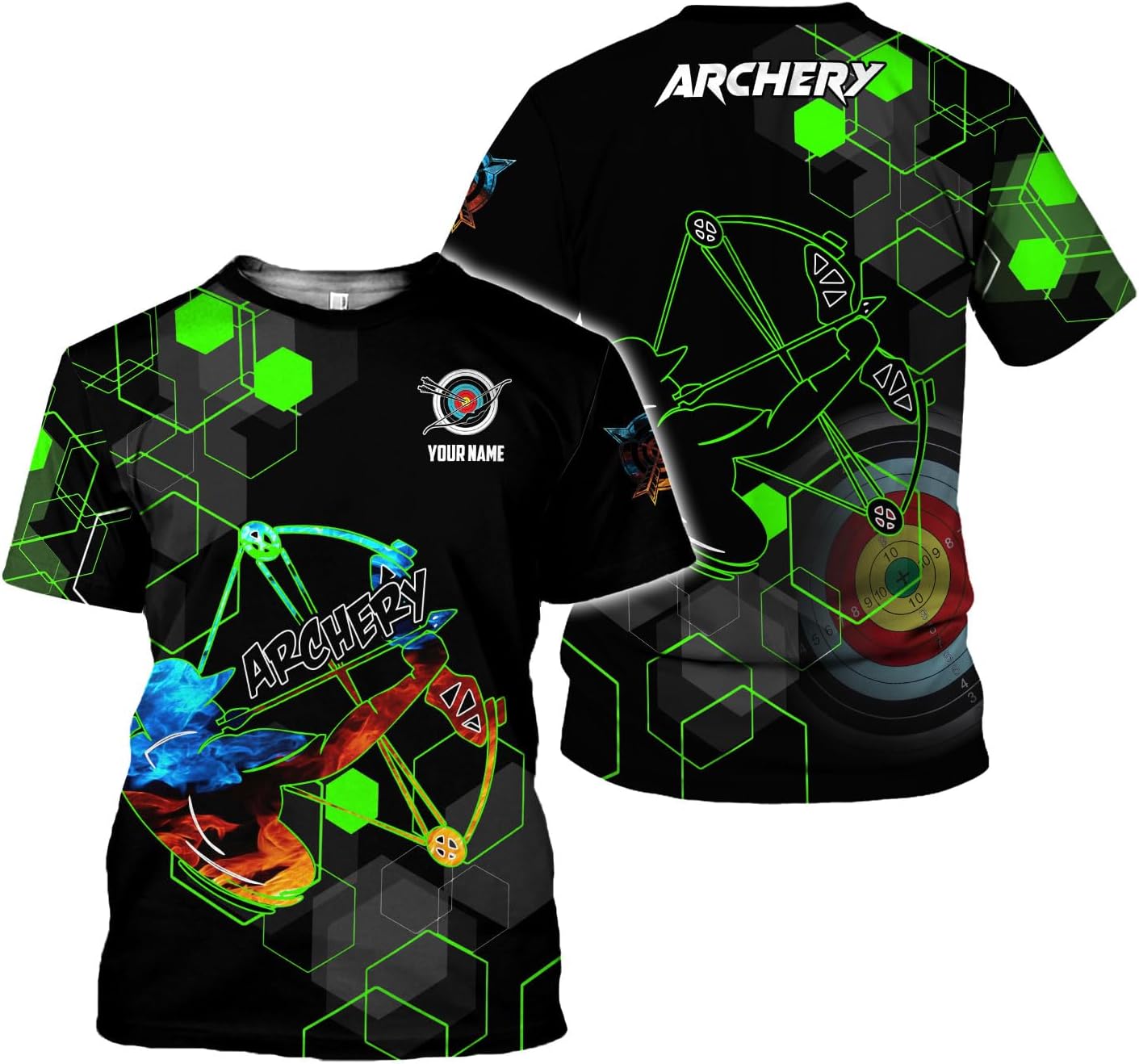 Artparel Personalized Archery Shirt 3D Archery Target Bow Archery Shirts for Men Women Archer Archery Lovers T-Shirt S-5XL