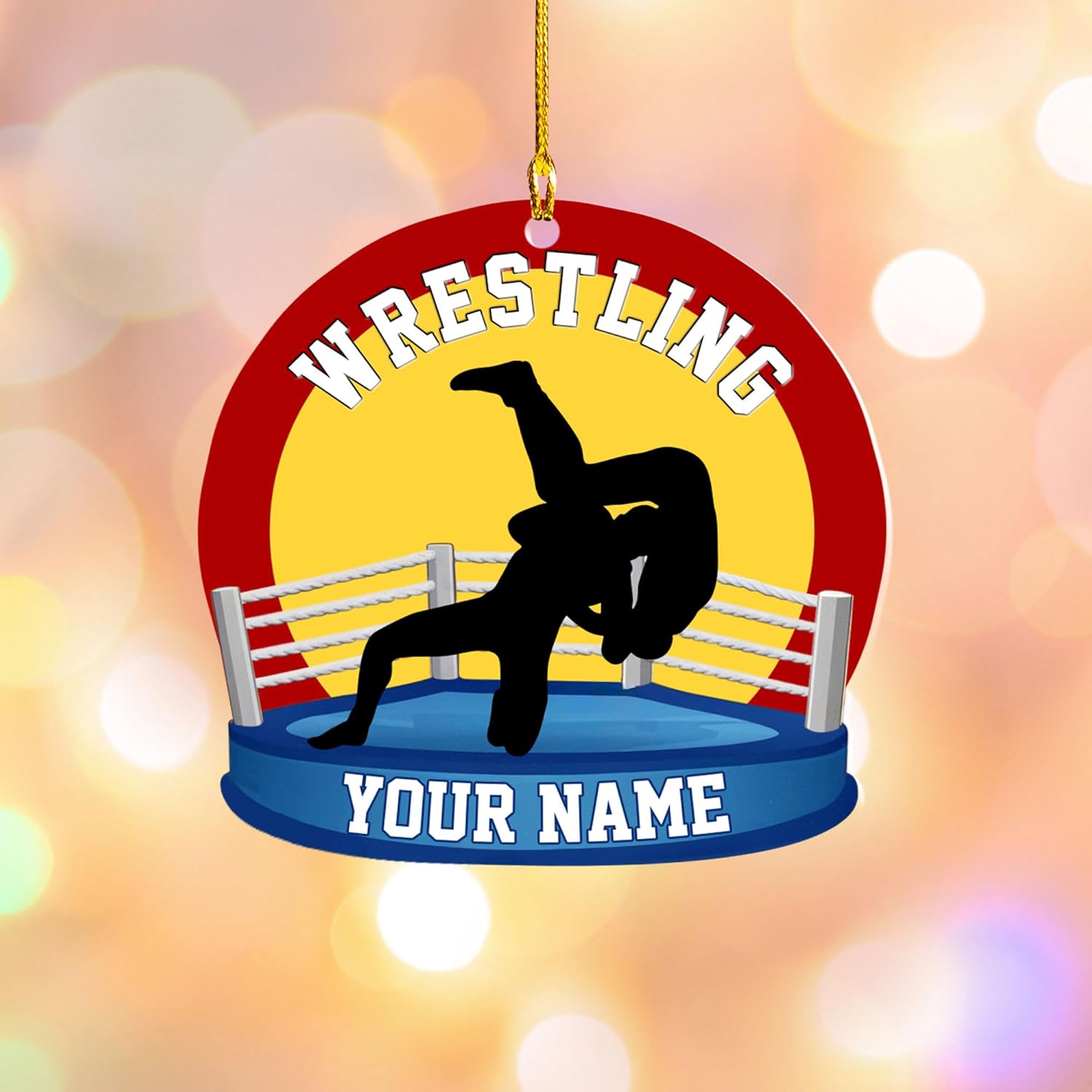 Personalized Wrestling Christmas Ornament 2024 Wrestling Christmas Ornament Gift for Wrestling Player Wrestling Christmas Tree Ornaments for Boys or Girls (Acrylic, Style 5)