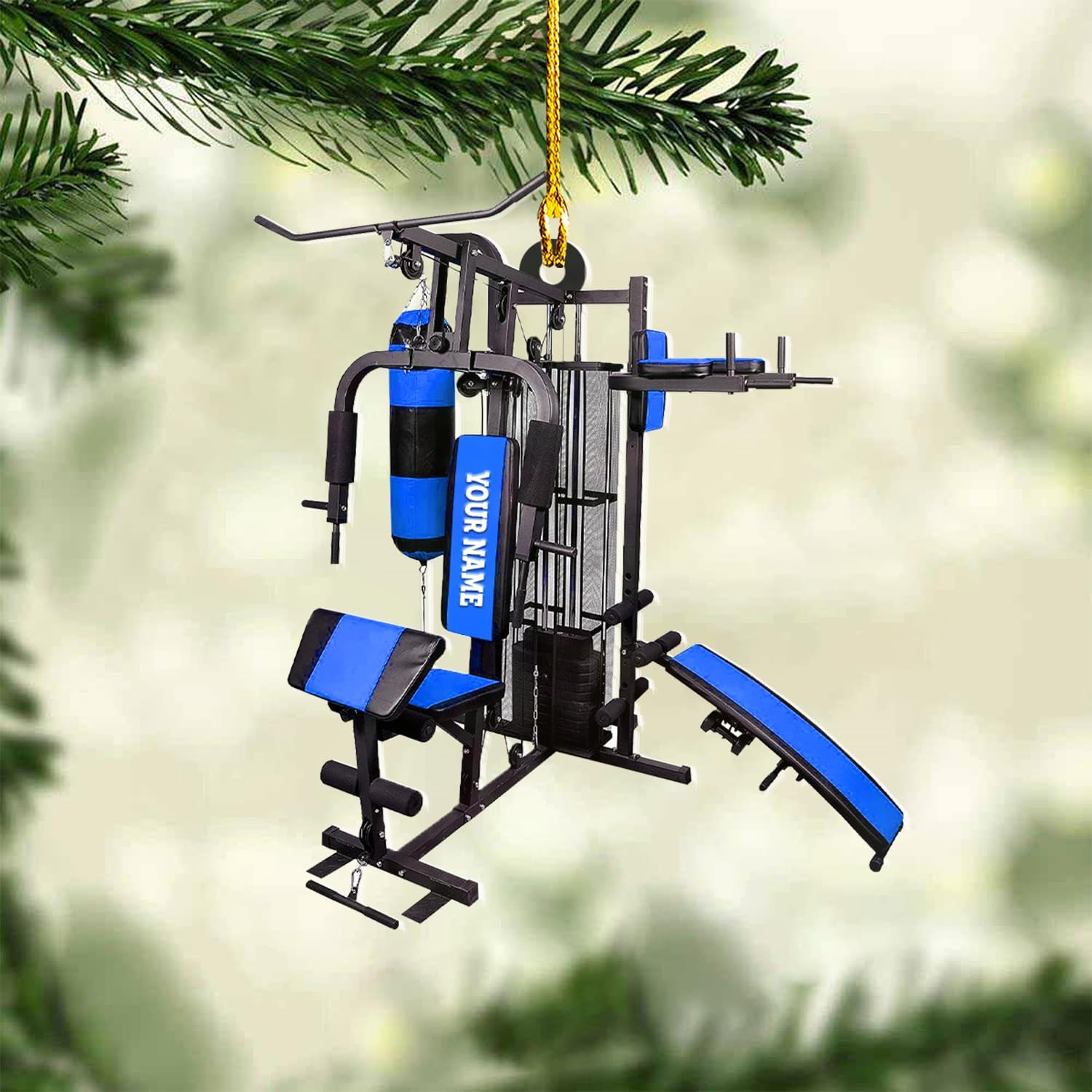 AOVL Personalized Weight Plate Ornament Weight Ornament Fitness Gift for Gym Ornament Merry Liftmas Christmas Hanging Ornaments Weight Plates Ceramic Ornament (DF8)