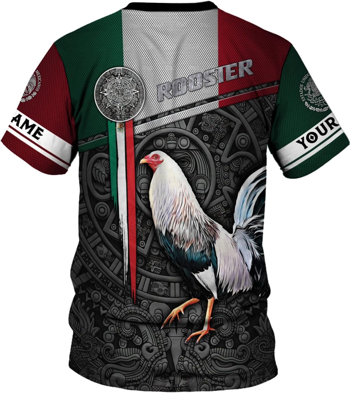 Mostprints Personalized Name Mexican Shirts for Men, Rooster Mexico Shirts for Men, Mexico Shirt Eagle Flag Mexican Eagle 1