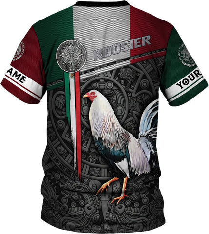 Mostprints Personalized Name Mexican Shirts for Men, Rooster Mexico Shirts for Men, Mexico Shirt Eagle Flag Mexican Eagle 1