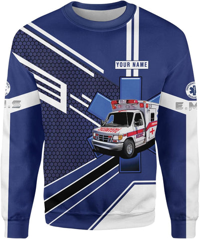 Leeprints Personalized EMT Hoodie EMS Sweatshirt Custom EMS Zip Hoodie Paramedic Uniform Emergency Medical Technician Shirts