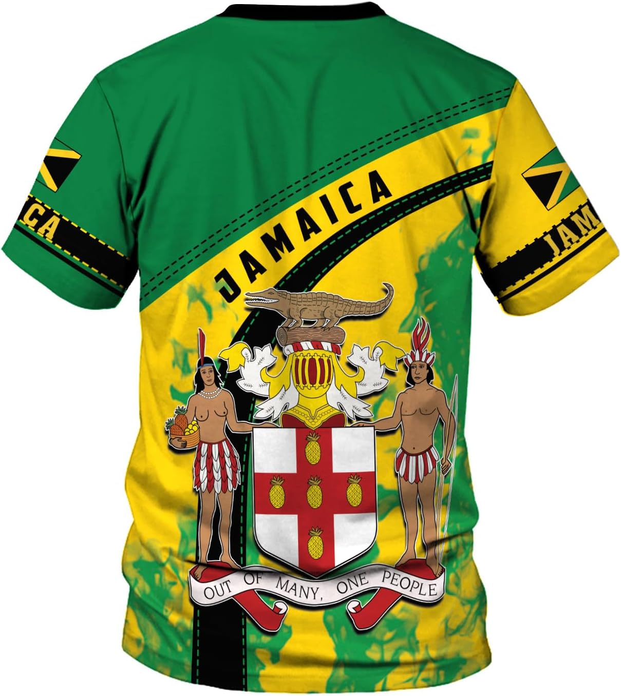 Ligthuy Personalized Jamaica Shirt 3D, Custom Jamaica Flag Lion Shirt for Men and Women, Jamaican Pride T-Shirt Unisex