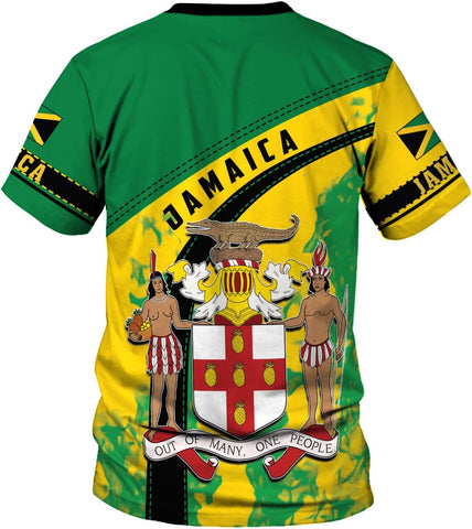 Ligthuy Personalized Jamaica Shirt 3D, Custom Jamaica Flag Lion Shirt for Men and Women, Jamaican Pride T-Shirt Unisex