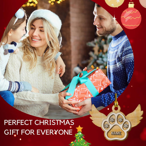 MAPrints Personalized Wooden Dog Cat Paw Ornament Christmas 2024, Custom Dog Paw Layered Wood Ornaments with Names, Pet Paw Wooden Dog Ornament, Pet Paw Christmas Ornament (PAW 7)