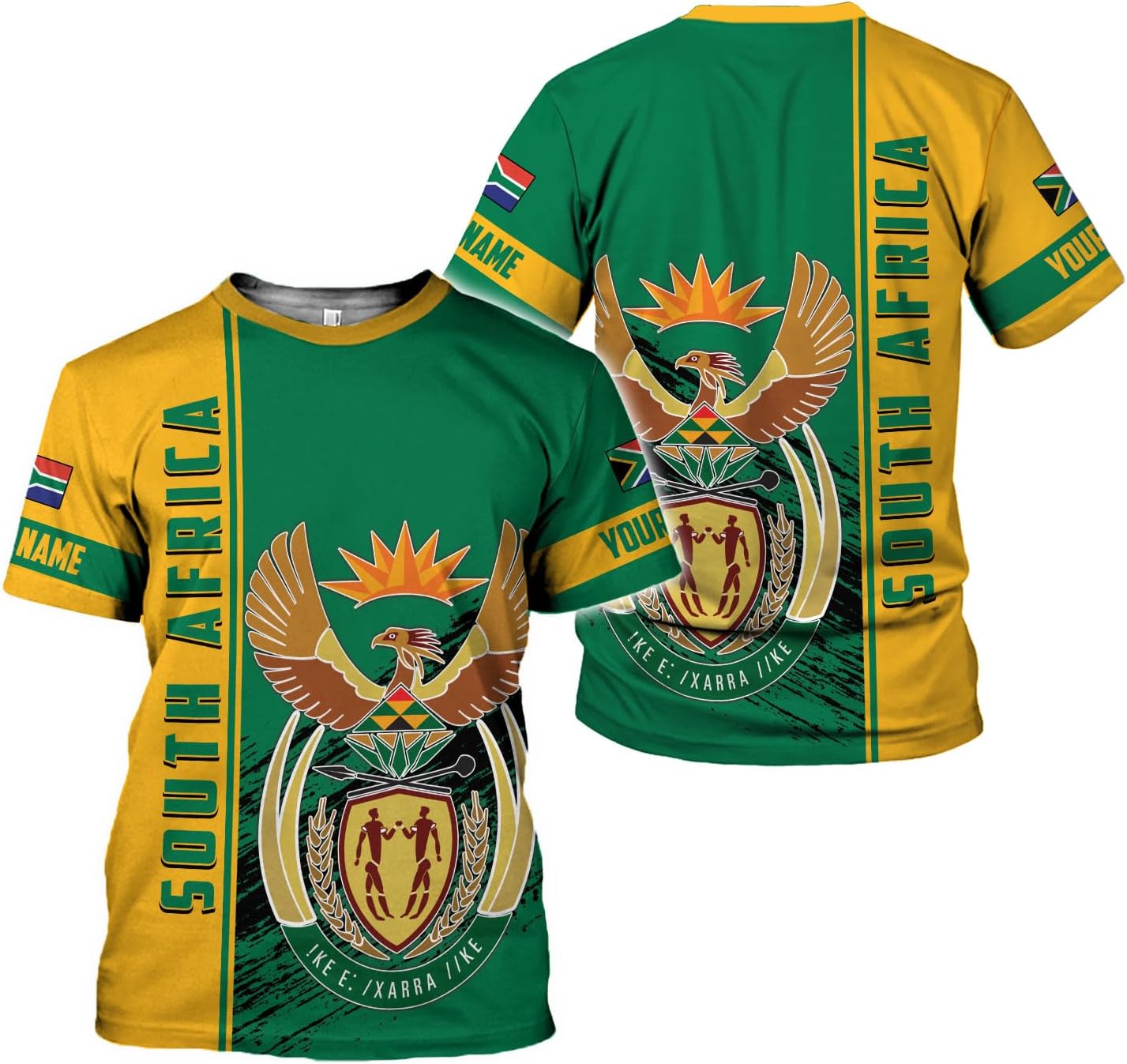 MoonArt Personalized South Africa 3D Shirt, African Pride T-Shirt, South Africa African Flag National Tshirt South African