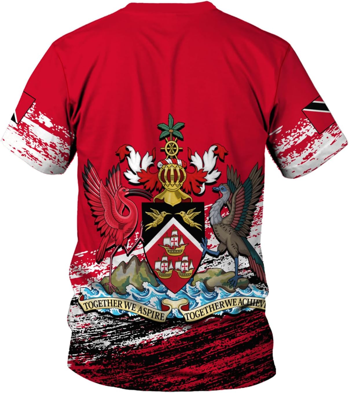 Artparel Personalized Trinidad and Tobago Shirt Trinidad and Tobago Coat of Arms Flag ShirtsTrinidad and Tobago Crest