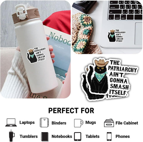 3PCS The Patriarchy Ain’t Gonna Smash Itself 3" Sticker, Funny Feminism Women Rights Stickers The Patriarchy Ain’t Gonna Smash Itself Vinyl Car Decal for Laptop Water Bottle Toolbox Phone Case