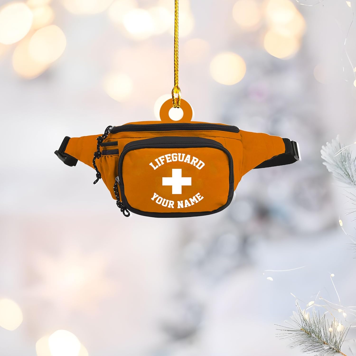 Personalized Lifeguard Ornament, Lifeguard Gift Christmas 2024 Life Guard Ornament Lifesaver Ornament, Lifeguard Gift Ideas for Women Girl Kids, Officially Licensed Hot Lifeguard (Style 4)