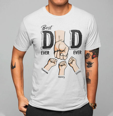 Personalized Dad Shirt, Custom Daddy Shirts for Men, Kids Hold Grandpa Hand Shirt Grandpa Shirt, Gifts for Father Day