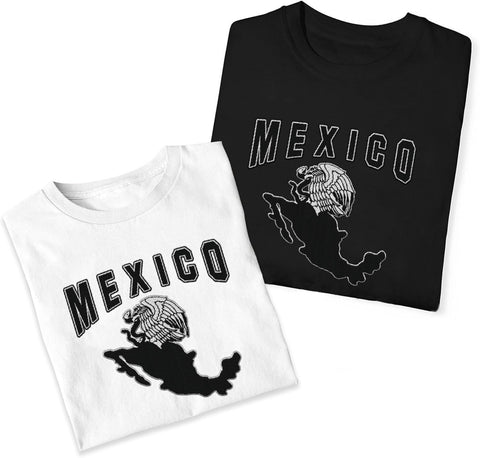 Mostprints Personalized Name Embroidered Mexico Tshirt, Customized Name Shirts Mexican US Flag, Mexico Shirt2