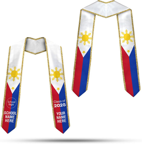 Customize Filipino Graduation Sash, Philippines Graduation Stole, Philippine Graduation Sash 2025