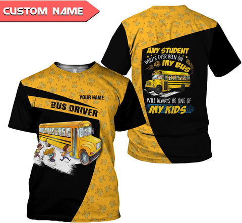 Personalized School Bus Driver Shirt Custom School Bus Driver Shirts Yellow Bus Driver 3D T Shirts Tshirt for Men and Women (Style 6), Large-5X-Large