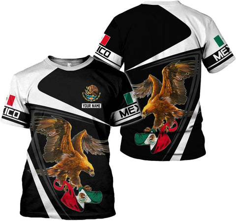 RoyalBro Personalized Mexico Shirt, Camisas de Mexico Customized Mexican Shirts Mexican Flag Mexico 3D Shirt for Men Women