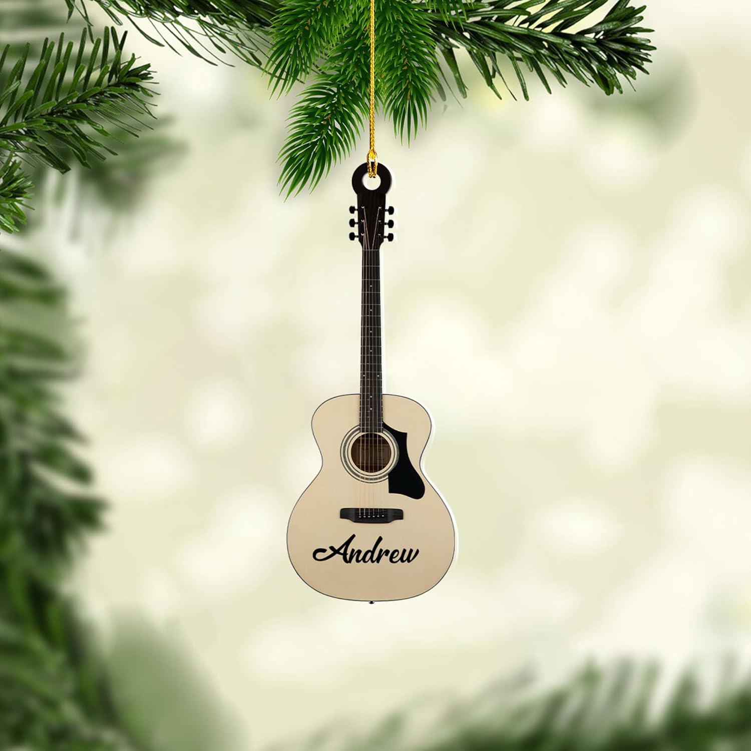 Personalized Guitar Ornament, Electric Guitar Ornament, Guitar Christmas Ornaments 2024, Acoustic Guitar Christmas Ornament, Guitar Christmas Ornaments Guitarist Gift Musical Instruments Xmas (G3)